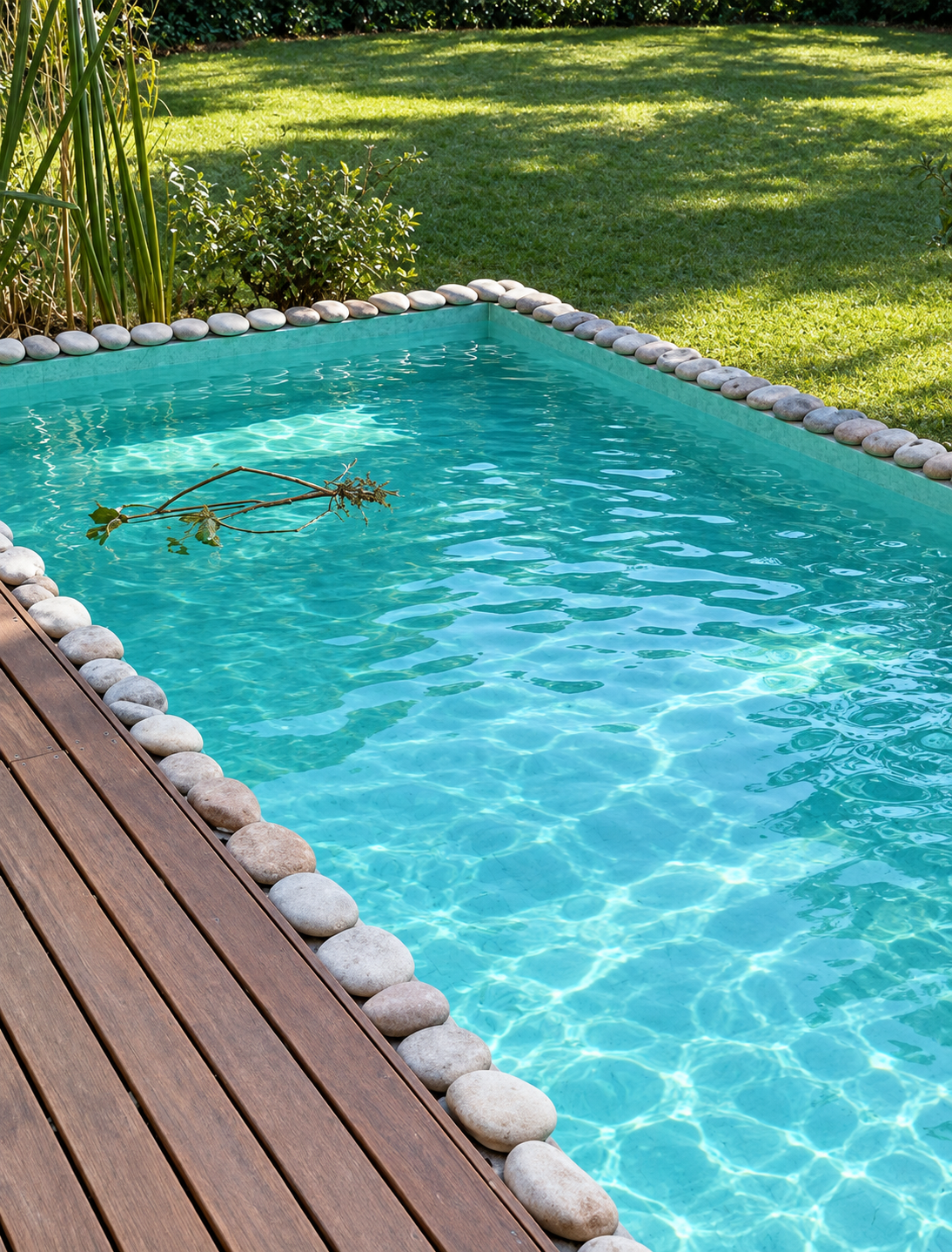 Piscina contemporánea integrada al entorno natural